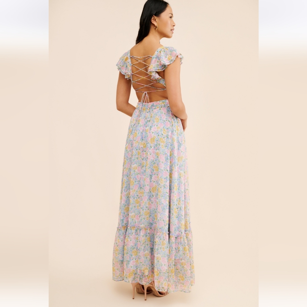 Astr Primrose Floral Strappy Back Maxi Dress - Picture 2 of 16
